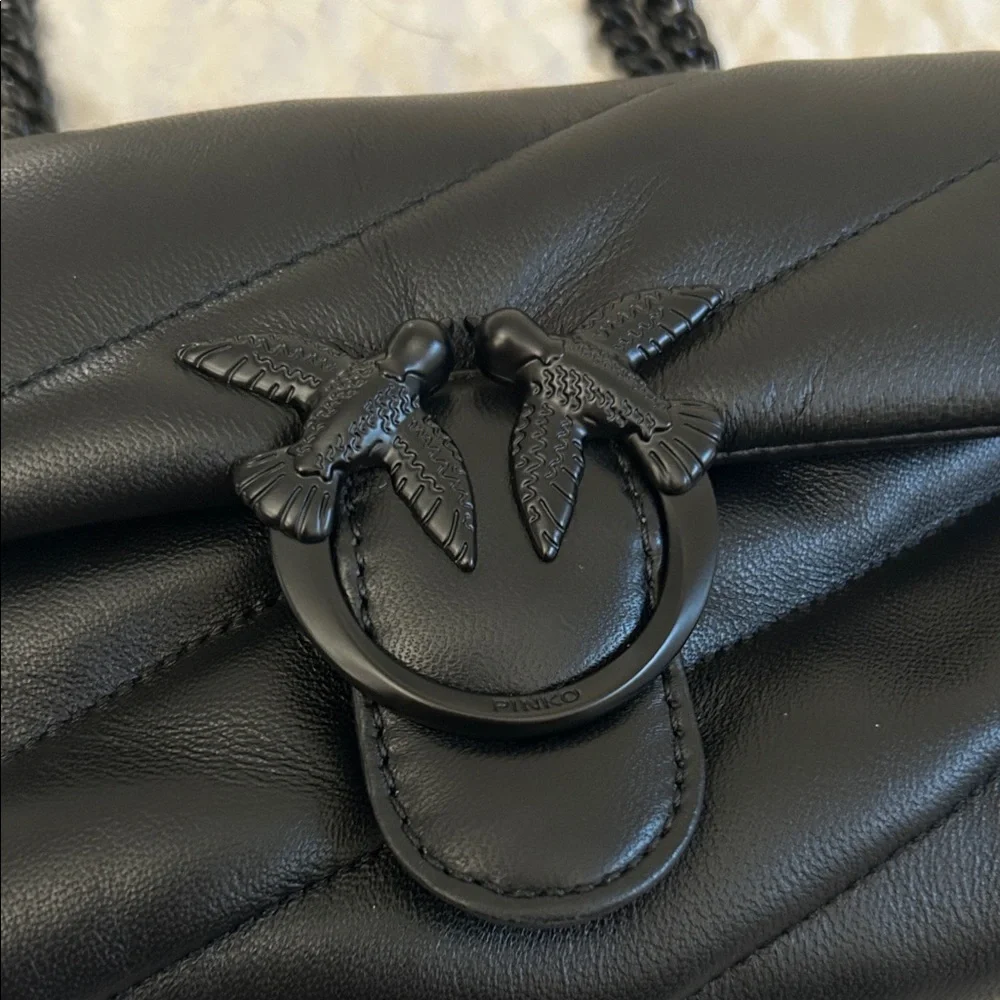 Pinko Black Crossbody Bag with Black Chain Strap - Picture 4 of 8